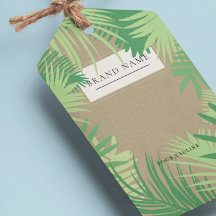 Logo de palme tropicale QR Code Hang Tags W/String