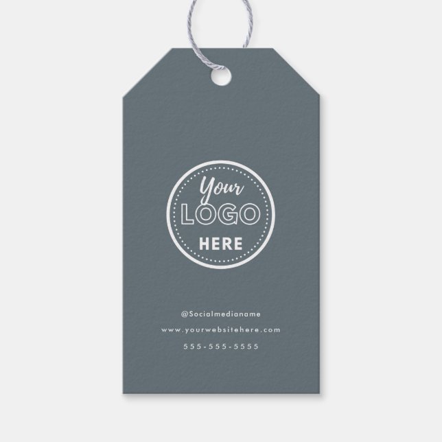 Étiquettes-cadeau Logo de promotion de marque professionnelle minima (Devant)