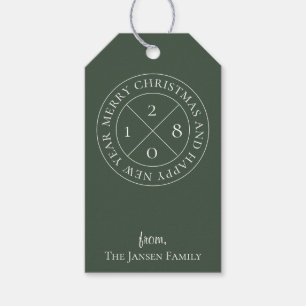 Étiquettes-cadeau Logo de vacances moderne Forêt Green Tags cadeaux