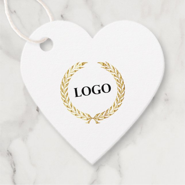 Étiquettes Cadeau Logo d'entreprise Coeur Hang Tags (Devant)