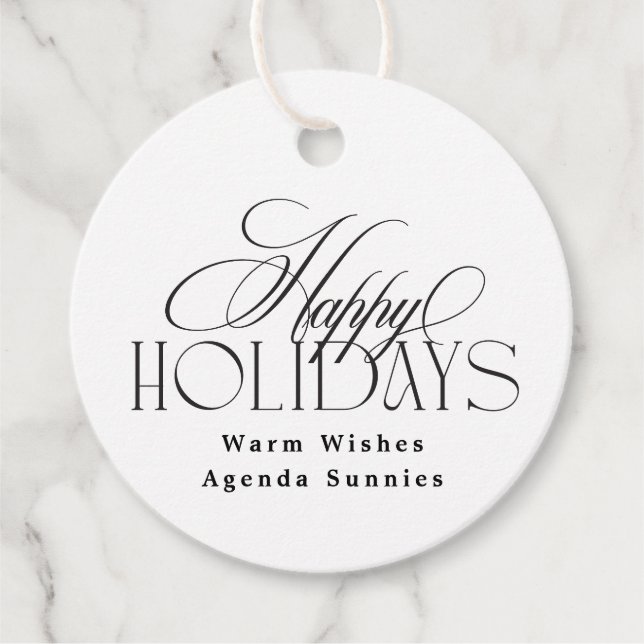 Étiquettes Cadeau Logo d'entreprise de Noël Joyeux Botanique (Devant)