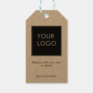 Étiquettes-cadeau Logo d'entreprise moderne Kraft