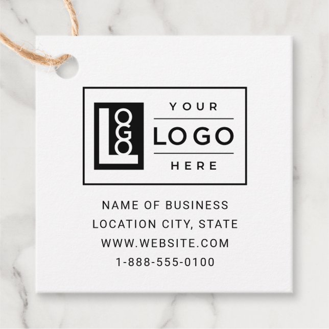 Étiquettes Cadeau Logo d'entreprise personnalisé moderne et code QR (Devant)