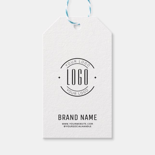 Étiquettes-cadeau Logo d'entreprise personnalisée moderne marque com (Devant)