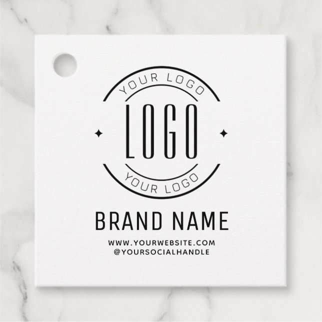 Étiquettes Cadeau Logo d'entreprise personnalisée moderne marque com (Devant)