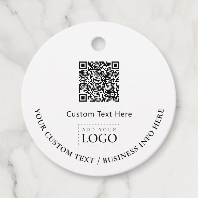 Étiquettes Cadeau Logo d'entreprise simple QR Code promotionnel (Devant)