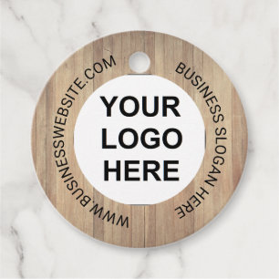 Étiquettes Cadeau Logo en bois rustique entreprise Emballage Tags