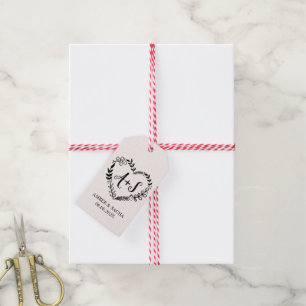 Étiquettes-cadeau Logo Monogramme de mariage personnalisé