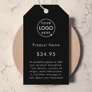Étiquettes-cadeau Logo noir Tags de prix des produits d'entreprise