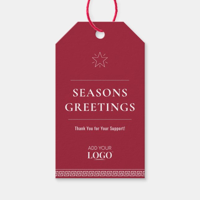 Étiquettes-cadeau Logo Personnalisé Société Saison Salutations Fête  (Devant)