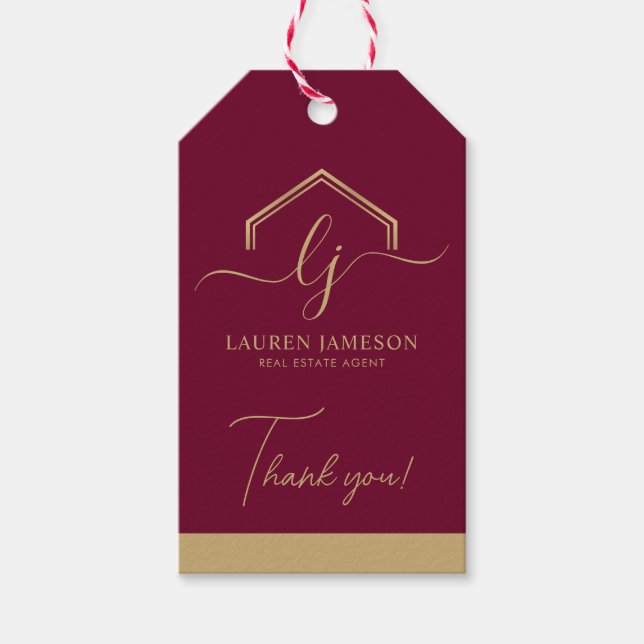 Étiquettes-cadeau Logo Promotionnel immobilier moderne (Devant)