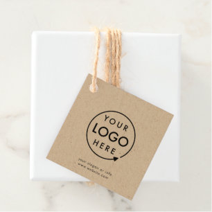 Étiquettes Cadeau Logo Rustique Kraft   Minimaliste moderne de l'ent