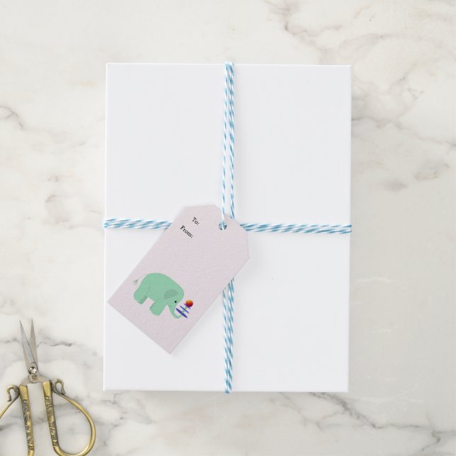 Étiquettes-cadeau Loi sur l'équilibre des éléphants (Avec de laficelle)