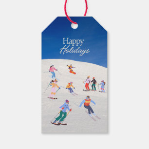 Étiquettes-cadeau Loisirs branchés Happy Holidays Station de ski