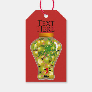 Étiquettes-cadeau L'olive et les herbes préservent l'infusion vert r