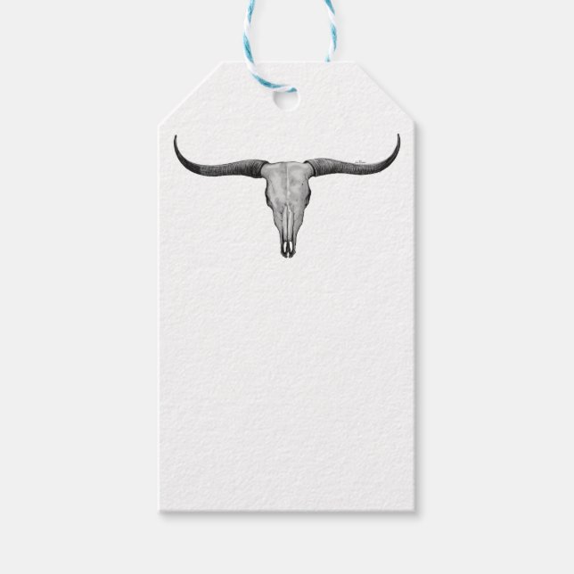 Étiquettes-cadeau Longhorn Skull (Devant)