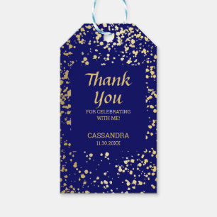 Étiquettes-cadeau L'or de l'Egypte classique arrose le Merci bleu de