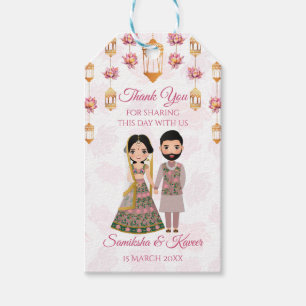 Étiquettes-cadeau Lotus lanterns mariage indien mariage personnalisé