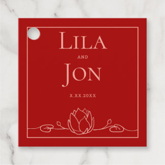 Étiquettes Cadeau Lotus Personnalisé Mariage Favor Tags