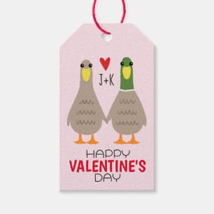 Étiquettes-cadeau Love Ducks Heureuse Sainte-Valentin Cute Custom