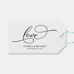 Étiquettes-cadeau Love - Élégante calligraphie Mariage Favor Tags