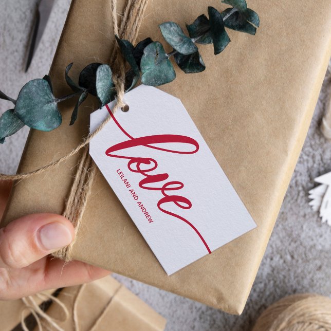 Étiquettes-cadeau Love Hand Lettré (Wether you are getting married or just want to send out gifts for Valentine's this gift tag is great)