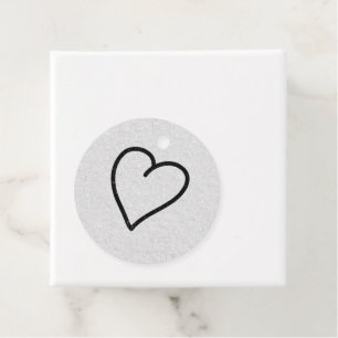 Étiquettes Cadeau Love Heart Black Parties scintillant Valentine's F