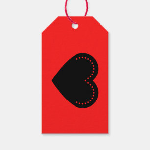 Étiquettes-cadeau Love Heart Black Valentine's Gift Tags