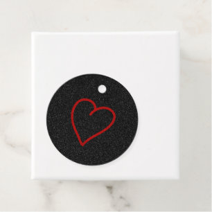 Étiquettes Cadeau Love Heart Red Parties scintillant Valentine's Fav