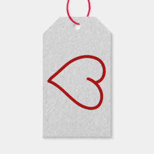 Étiquettes-cadeau Love Heart Red Parties scintillant Valentine's Gif