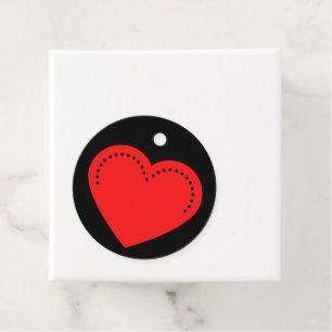 Étiquettes Cadeau Love Heart Red Valentine's Favor Tags