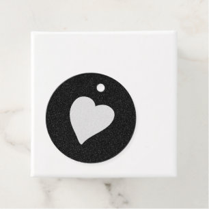 Étiquettes Cadeau Love Heart White Parties scintillant Valentine's