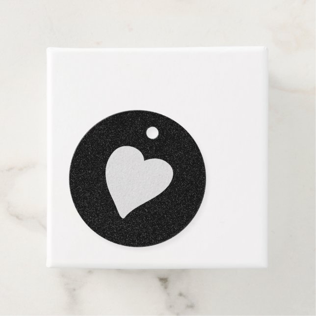 Étiquettes Cadeau Love Heart White Parties scintillant Valentine's (En situation)