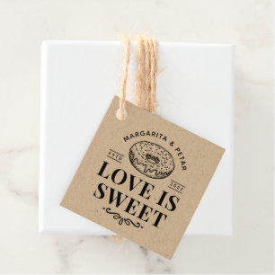 Étiquettes Cadeau Love is Sweet Mariage