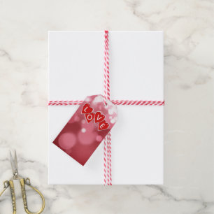 Étiquettes-cadeau Love Lettering Red Hearts