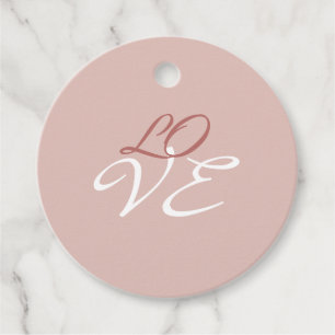 Étiquettes Cadeau Love Rose Gold Color Calligraphy Script