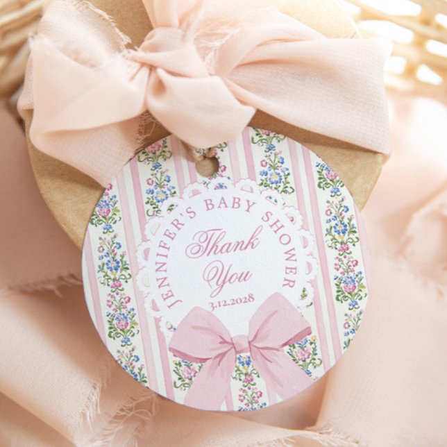 Étiquettes Cadeau Love Shack Baby Coquette Merci de la cou rose (Créateur téléchargé)