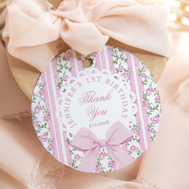 Étiquettes Cadeau Love Shack Fancy One Floral Coquette Bow Anniversa (Créateur téléchargé)