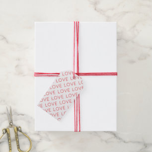 Étiquettes-cadeau LOVE Typographie moderne Rouge Hot Valentine Fun