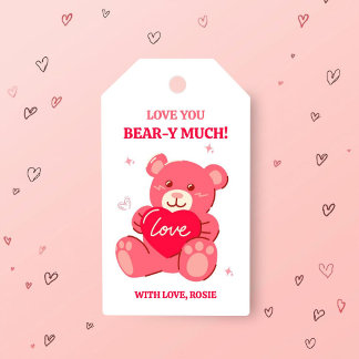 Étiquettes-cadeau Love You Bear-y Much Valentine Gift Tag