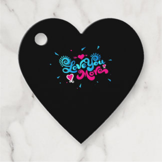 Étiquettes Cadeau Love You More Clean Typography Style