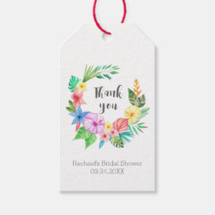 Étiquettes-cadeau Luau Tropical Flower Fête des mariées Merci Favor