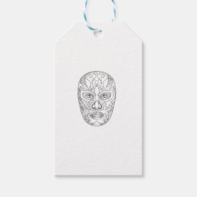 Étiquettes-cadeau Lucha Libre Masque tatouage (Devant)