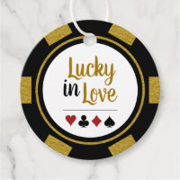 Lucky In Love Gold Black Poker Chip Mariage