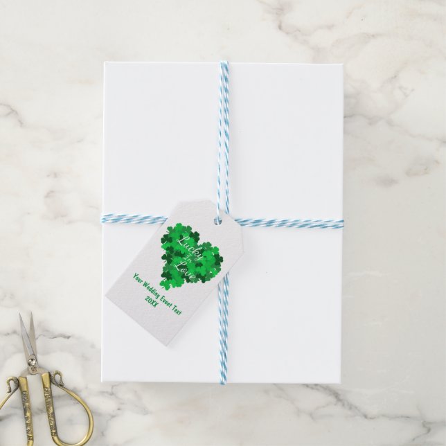 Étiquettes-cadeau Lucky In Love Mariage (Avec de laficelle)