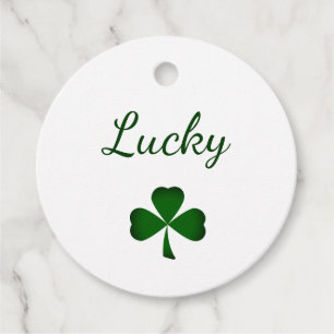 Étiquettes Cadeau Lucky St. Patrick's Day Shamrock vert