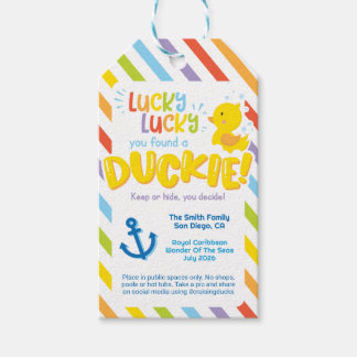 Étiquettes-cadeau Lucky You Found a Duckie ! Tags Rainbow Cruise Duc