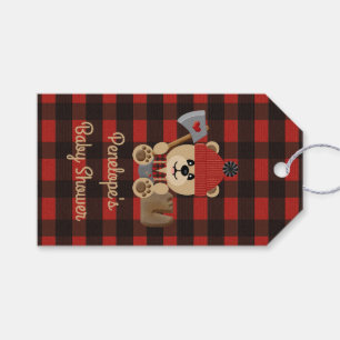 Étiquettes-cadeau Lumberjack Ours Wilderness Baby shower Favoriser