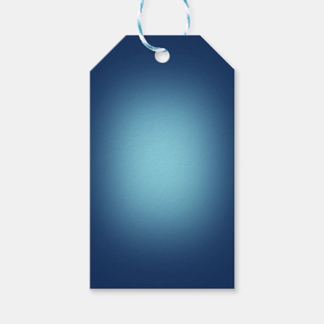 Étiquettes-cadeau Lumière blanche sur bleu (Devant)