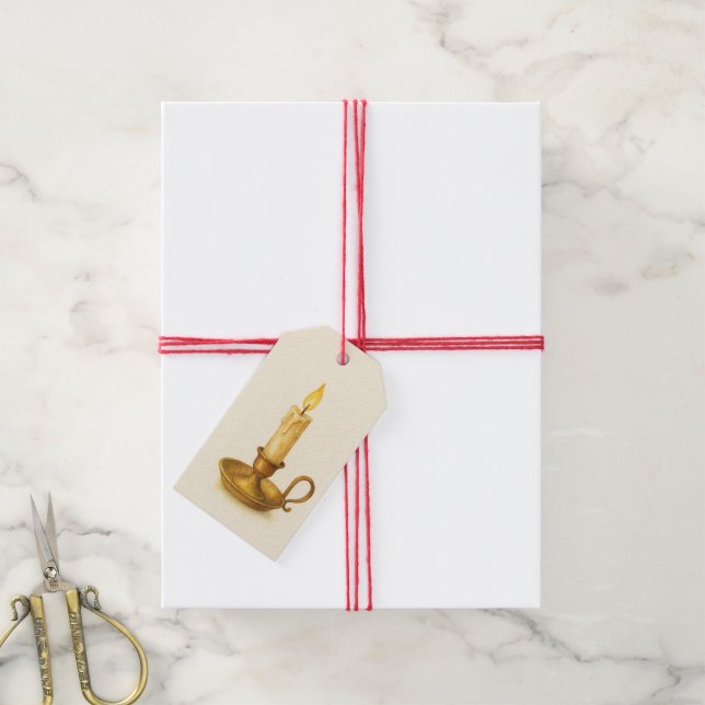 Étiquettes-cadeau Lumière de bougie vintage (Avec de la ficelle)